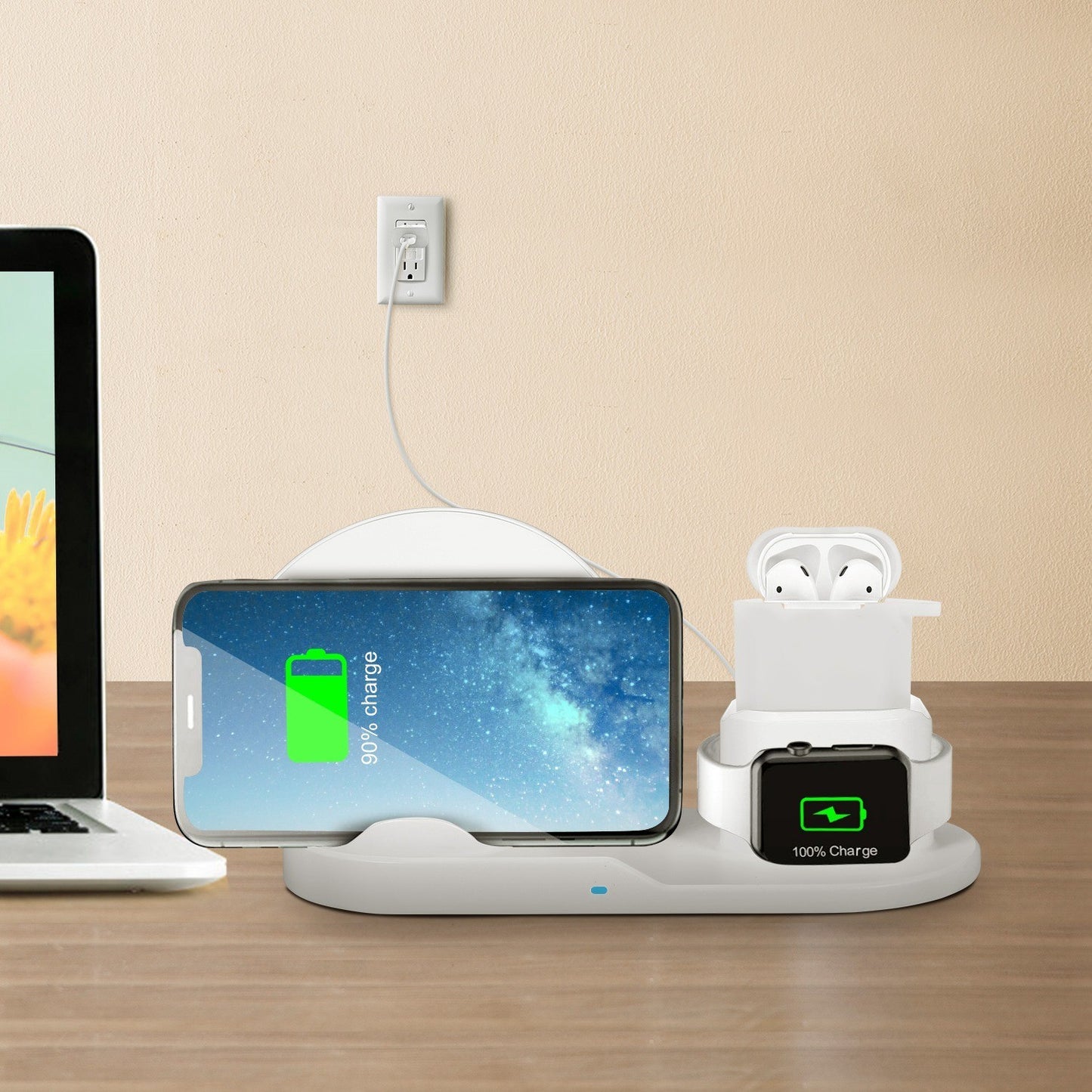 Wireless Charger 10W Fast Charging Station For iPhone Apple Series 5/4/3/2/1 AirPods