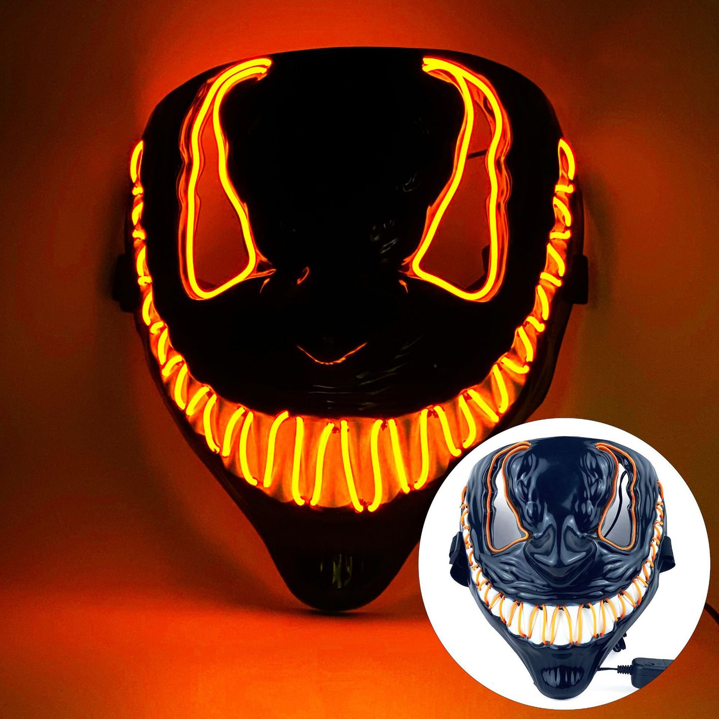 Halloween Mask LED Light Up Mask for Adults Neon Glow Masks