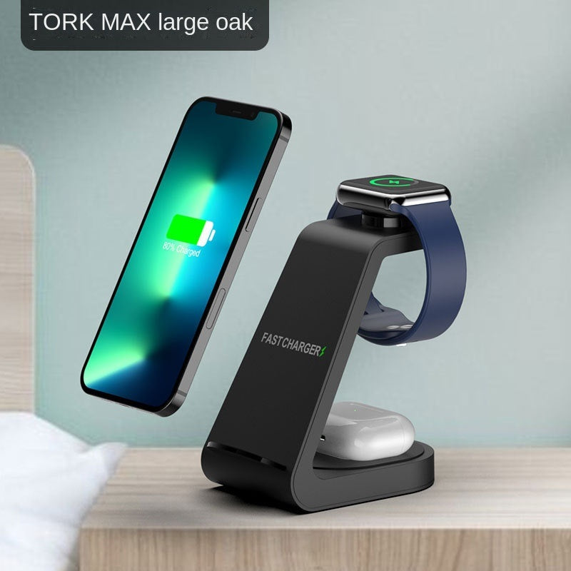 New vertical wireless charging three in one mobile phone holder for Apple 14 15W multi in one charging