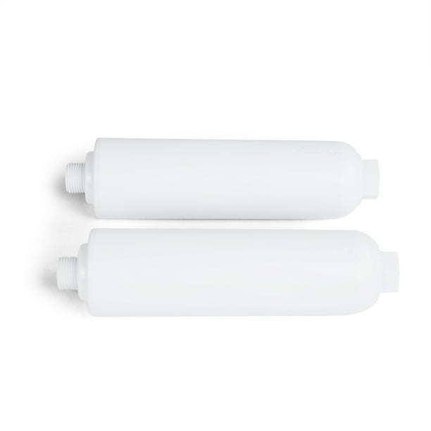 Great Value RV Water Filter 2 Pack for RV/Marine/Camping/Garden/Bathtub Use, F200-2, Activated Carbon Block, White