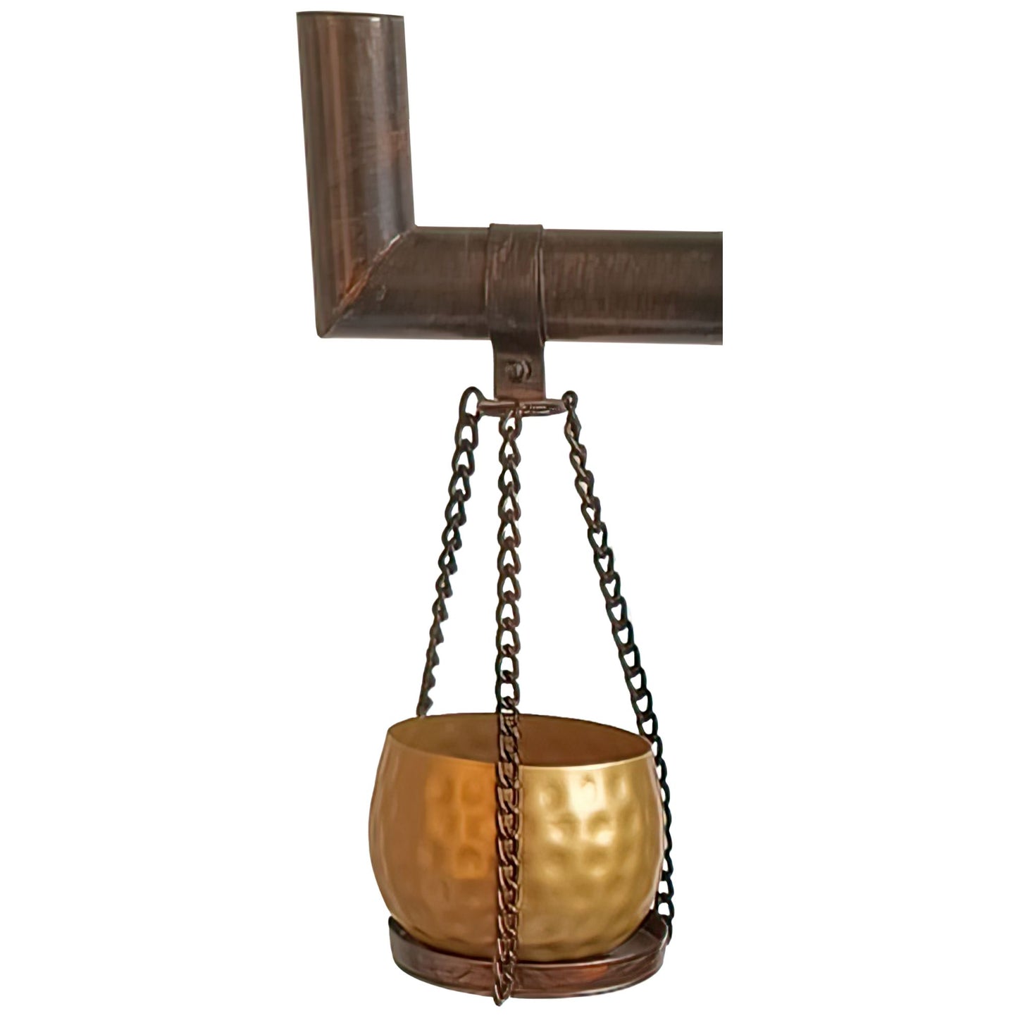 52 Inch Tall Plant Stand with 4 Hanging Pots, Antique Bronze, Gold, Black