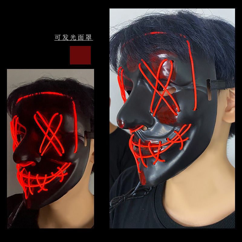 Halloween Mask LED Light up Mask for Festival Cosplay Halloween Costume Masquerade Parties,Carnival,Glowing Clown Mask