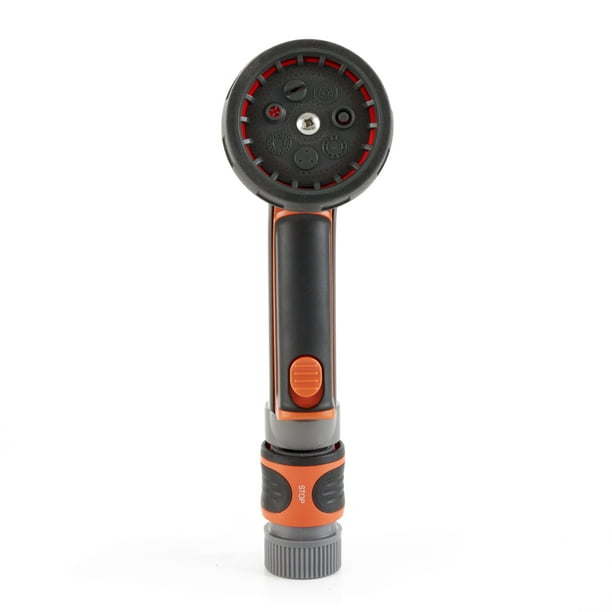 Gardena Multi Purpose 7 in 1 Metal Hose Spray Gun with Flow Control, Orange