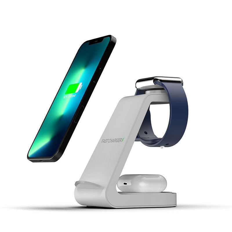 New vertical wireless charging three in one mobile phone holder for Apple 14 15W multi in one charging