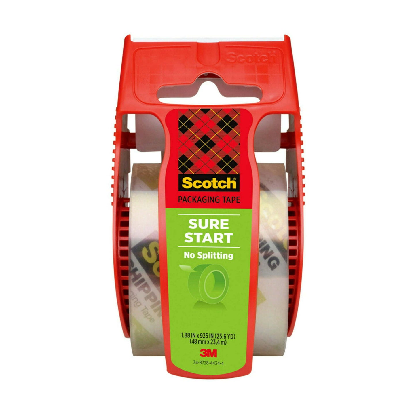 Scotch Sure Start Packaging Tape, Clear, 1.88 in. x 25.6 yd, 1 Rolls