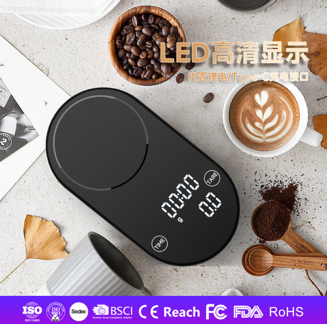 multifunction electronic scale. 0.3-2000g Kitchen baking scale quantity coffee timing scale