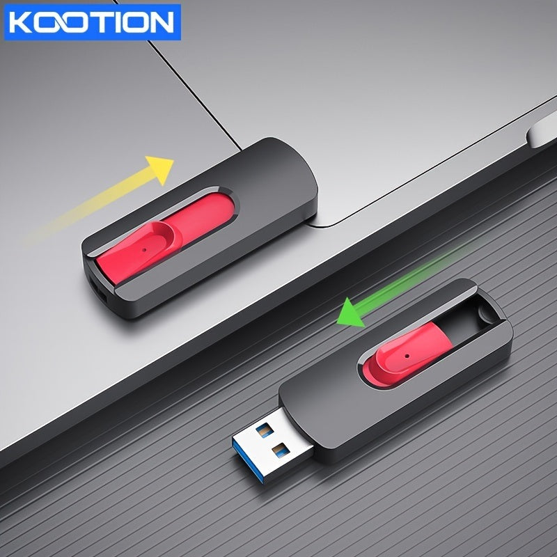 2packs KOOTION 128G USB Flash Drive; Personality Creative USB2.0 High-Speed U Flash Drive Waterproof For Car PC Two-way Utility Disk With Push-Pull Design