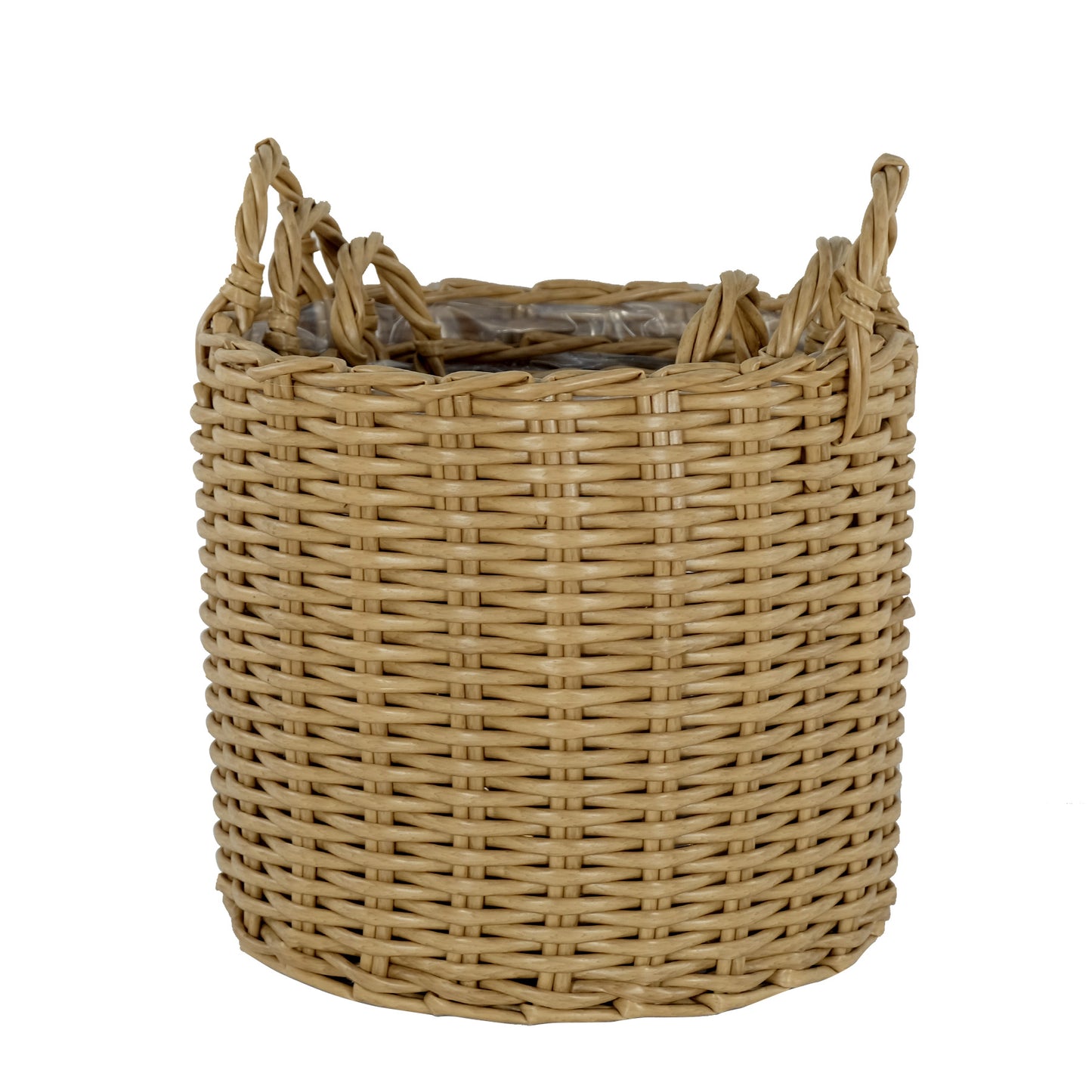 Set of 3 Multi-purposes Basket with handler - Hand Woven Wicker - Natural