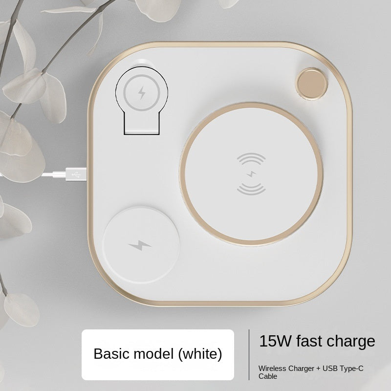 Four in one magnetic wireless charger 15w fast charge is applicable to multi-function three in one wireless charge of Apple mobile phone
