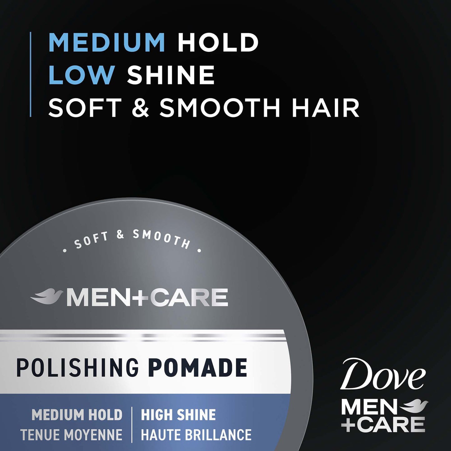 Dove Men+Care Hair Defining Pomade Sleek Hold Hair Styling Product 1.75 oz 