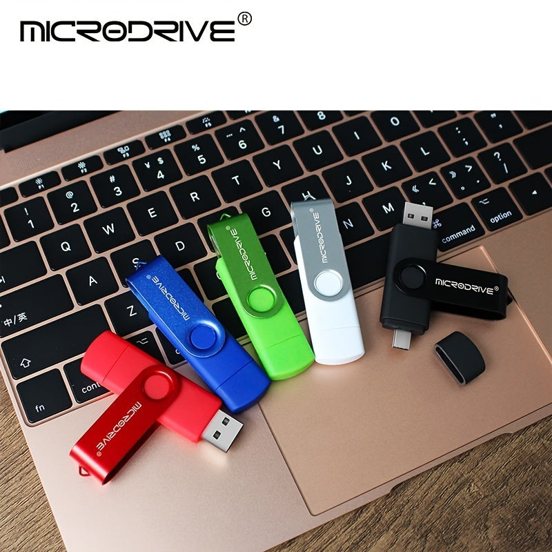 Rotating USB Stick High Speed 128gb Metal Type C USB2.0 Flash Drive OTG 128GB Pendrive External Storage Micro Memory Stick Type-C Pen Drive