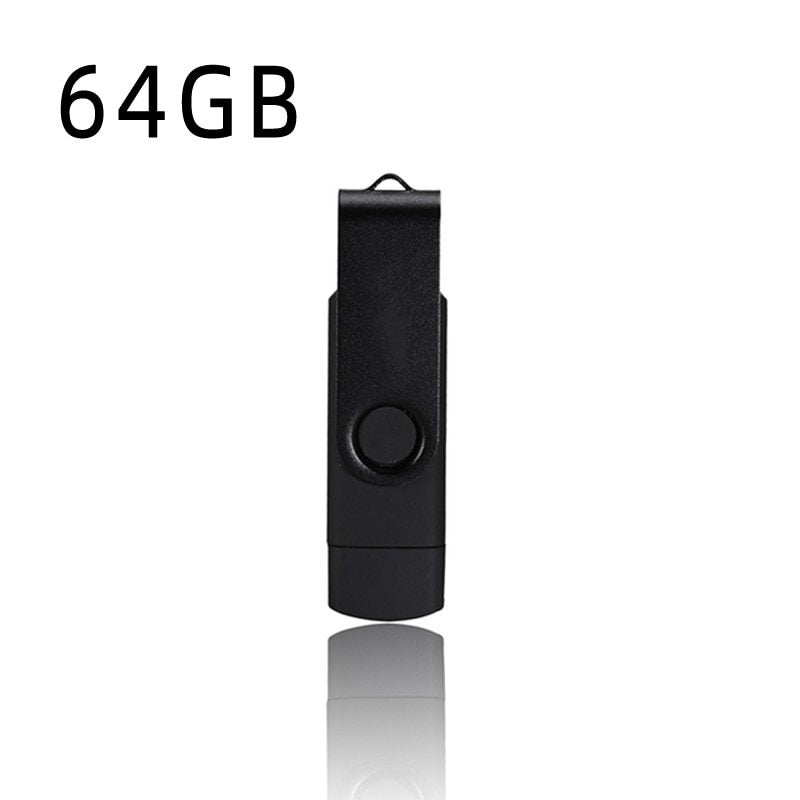 High Speed USB Flash Drive OTG Pen Drive 64gb USB Stick 16gb Rotatable Pen Drive For Android Micro/PC Business Gift