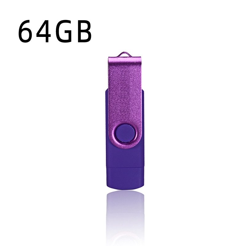 High Speed USB Flash Drive OTG Pen Drive 64gb USB Stick 16gb Rotatable Pen Drive For Android Micro/PC Business Gift