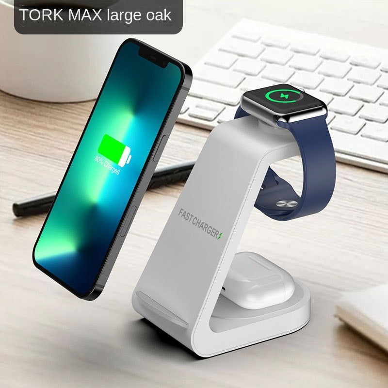 New vertical wireless charging three in one mobile phone holder for Apple 14 15W multi in one charging