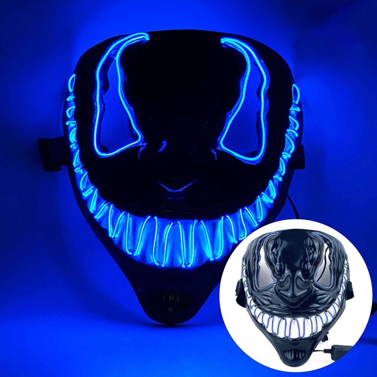 Halloween Mask LED Light Up Mask for Adults Neon Glow Masks