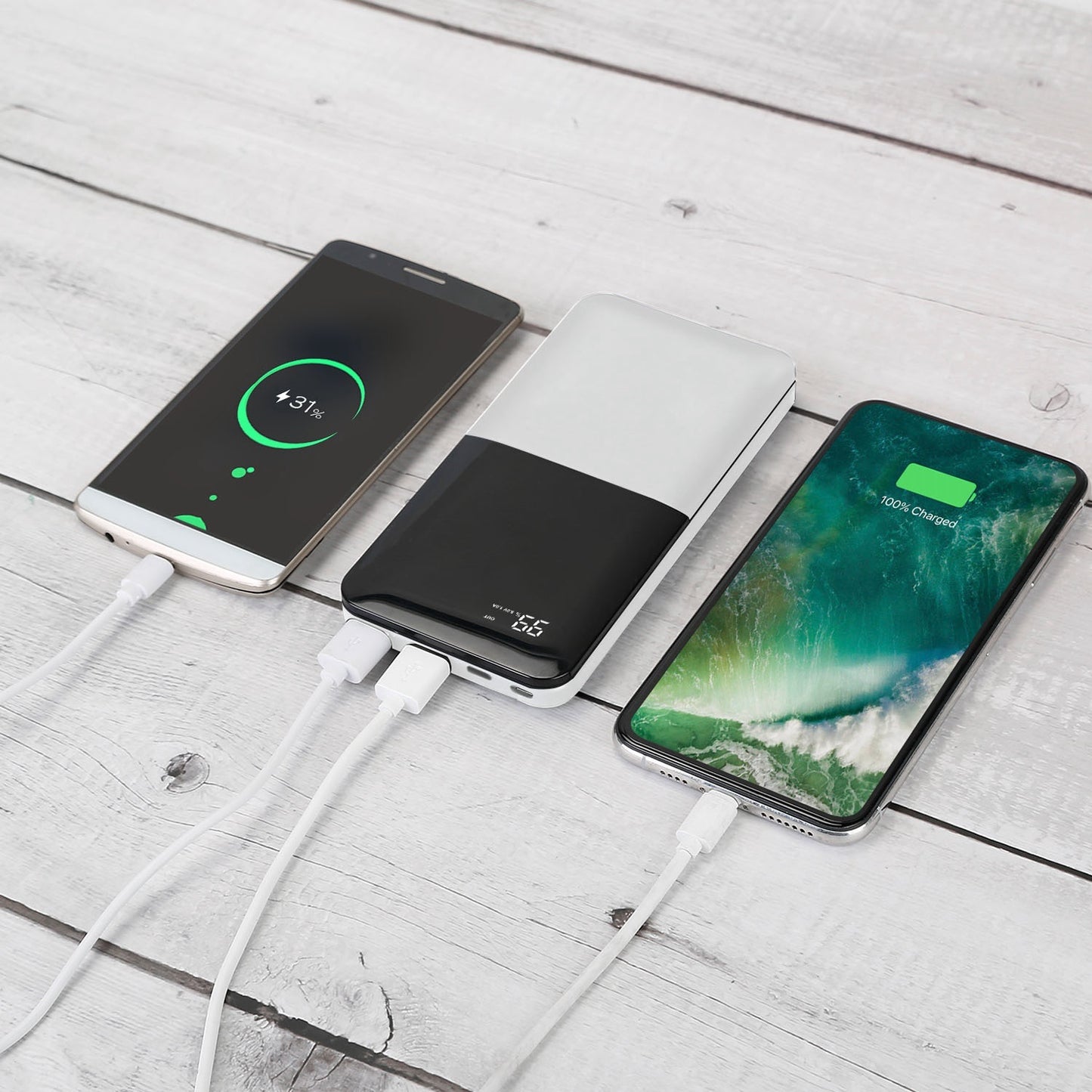 20000mAh Portable Power Bank External Battery Pack with Digital Display Dual USB Charge Ports