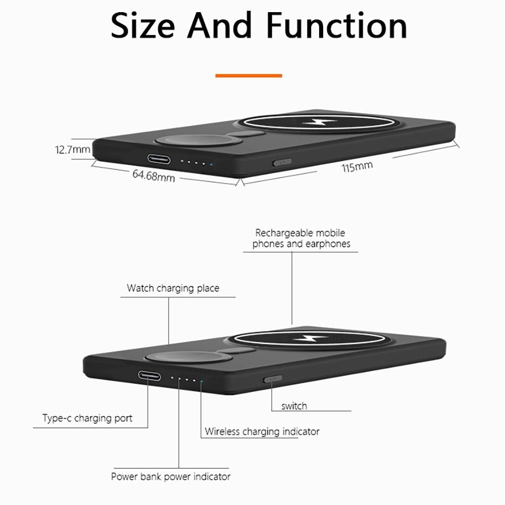 3 in 1 Fast Charging Magnet Power Bank Wireless Charger External Battery Mobile Phone Charging For Iphone|
