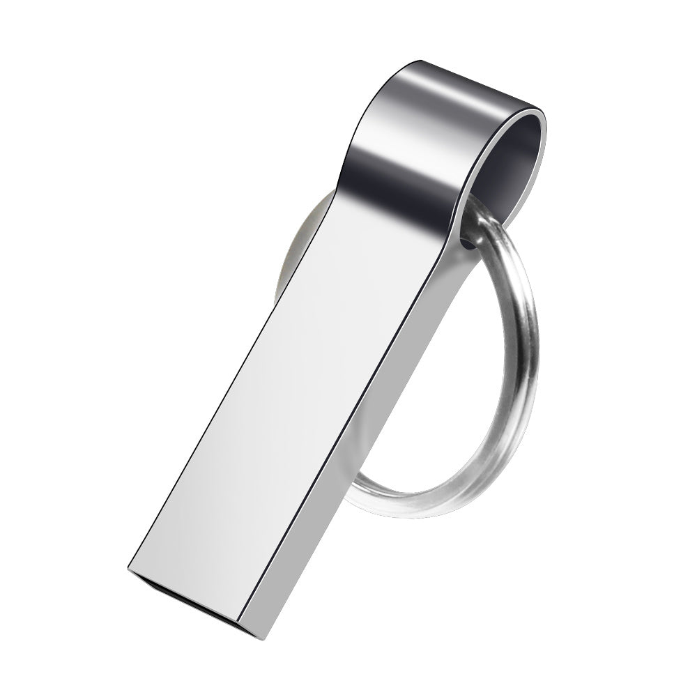 Silver Metal USB Flash Drives 64GB Free key Ring Pen Drive Creative Business Gifts Memory Stick Black Storage Devices
