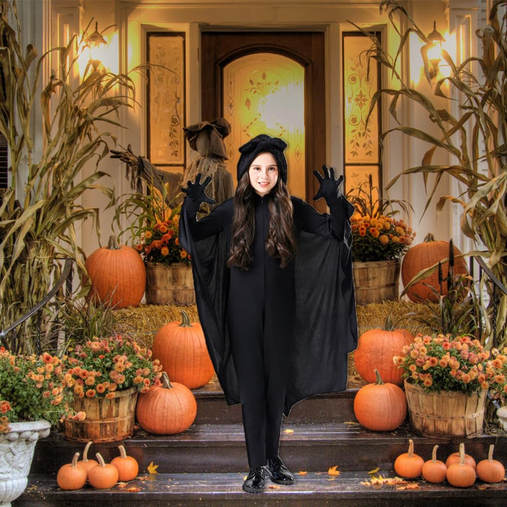 Kids' Vampire Bat Halloween Costume for Boys and Girls Jumpsuit Cosplay Set