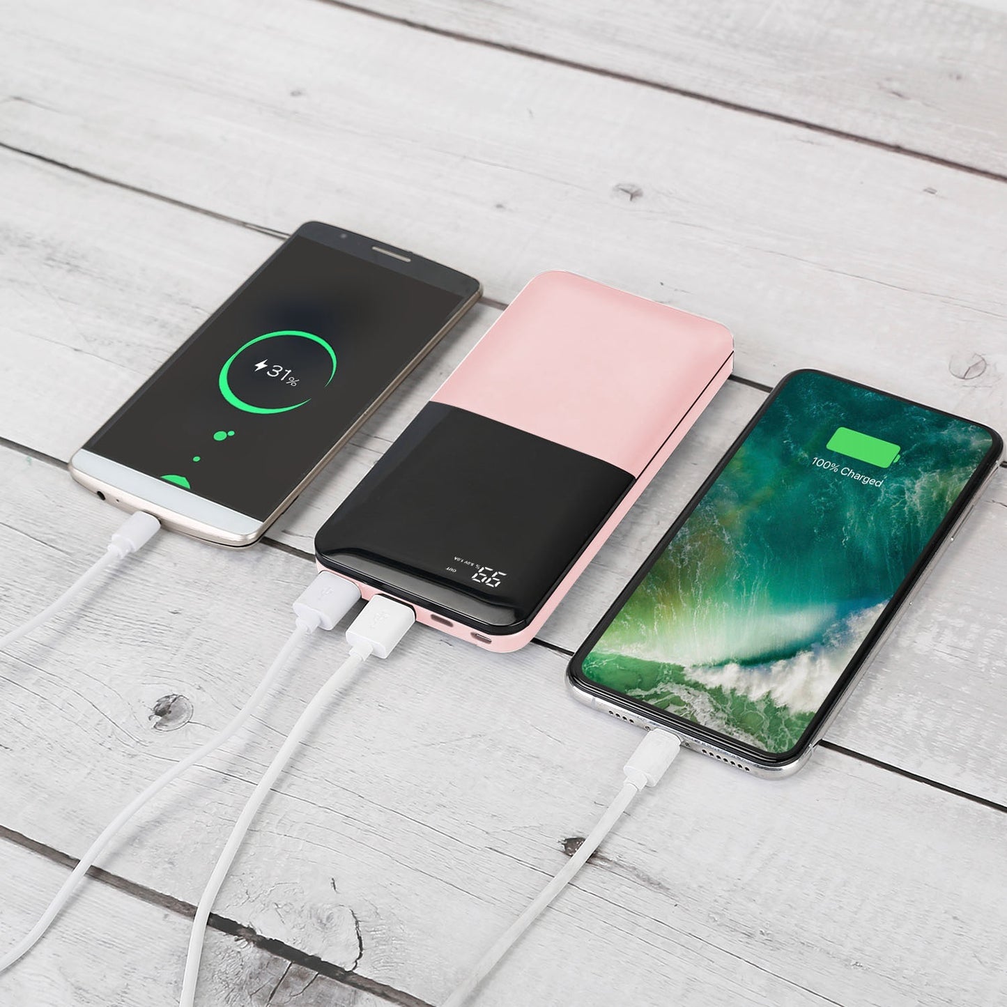 20000mAh Portable Power Bank External Battery Pack with Digital Display Dual USB Charge Ports