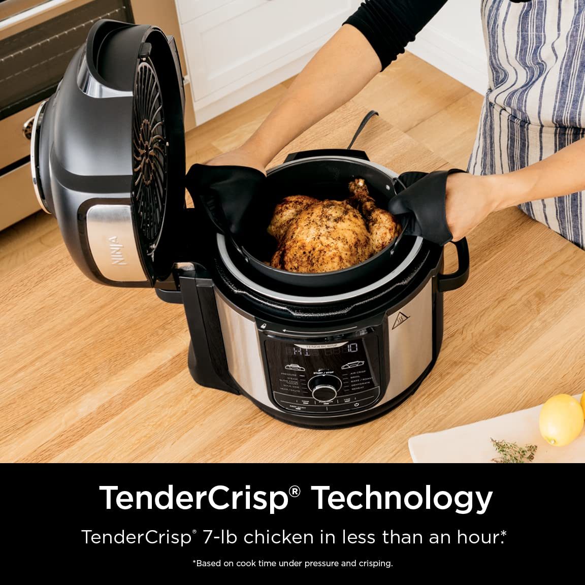 Ninja FD401 Foodi 12-in-1 Deluxe XL 8 qt. Pressure Cooker & Air Fryer that Steams, Slow Cooks, Sears, Sautés, Dehydrates & More, with 5 qt. Crisper Basket, Deluxe Reversible Rack & Recipe Book, Silver