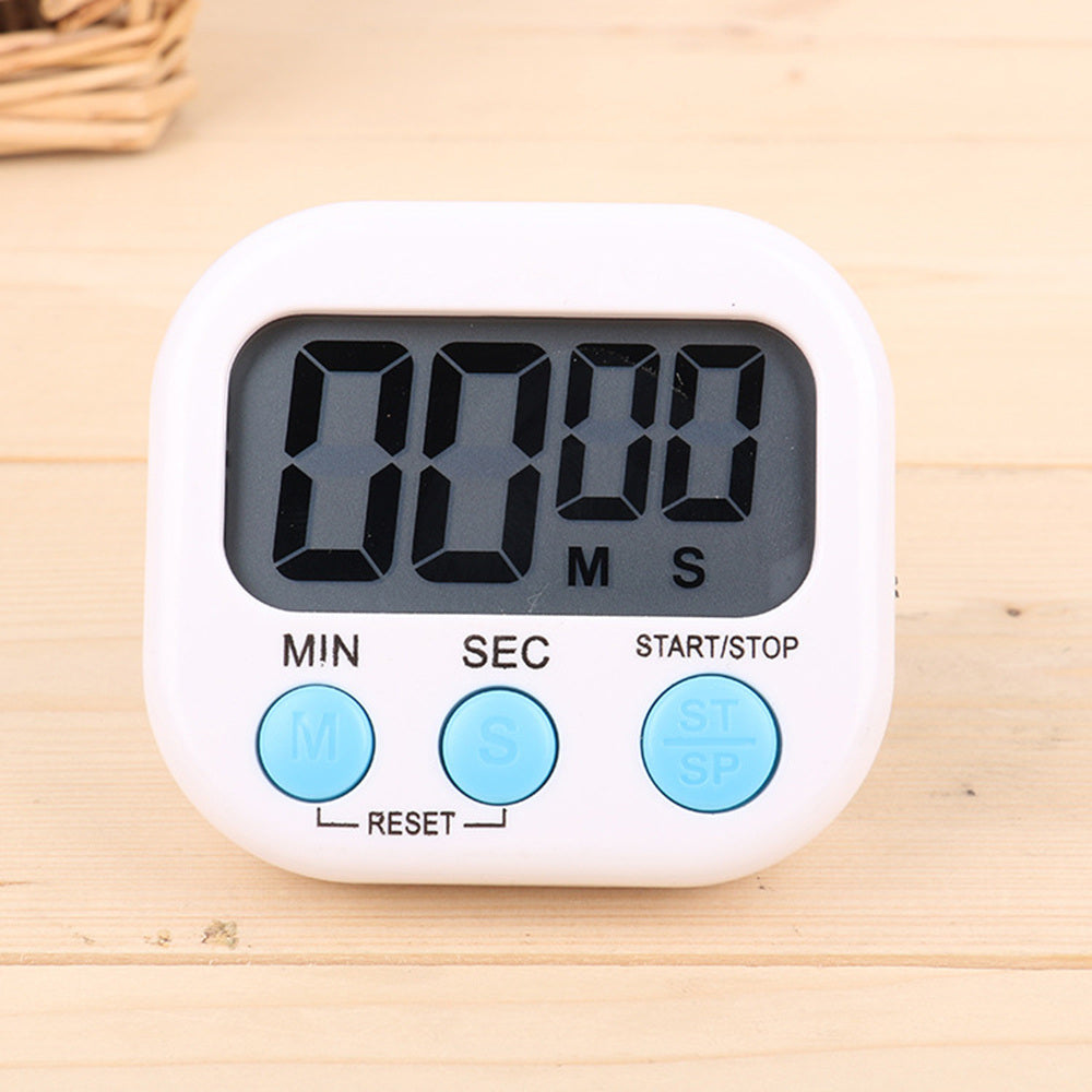 1pc White Kitchen Timer; Electronic Timer For Cooking And Beauty; Without Battery