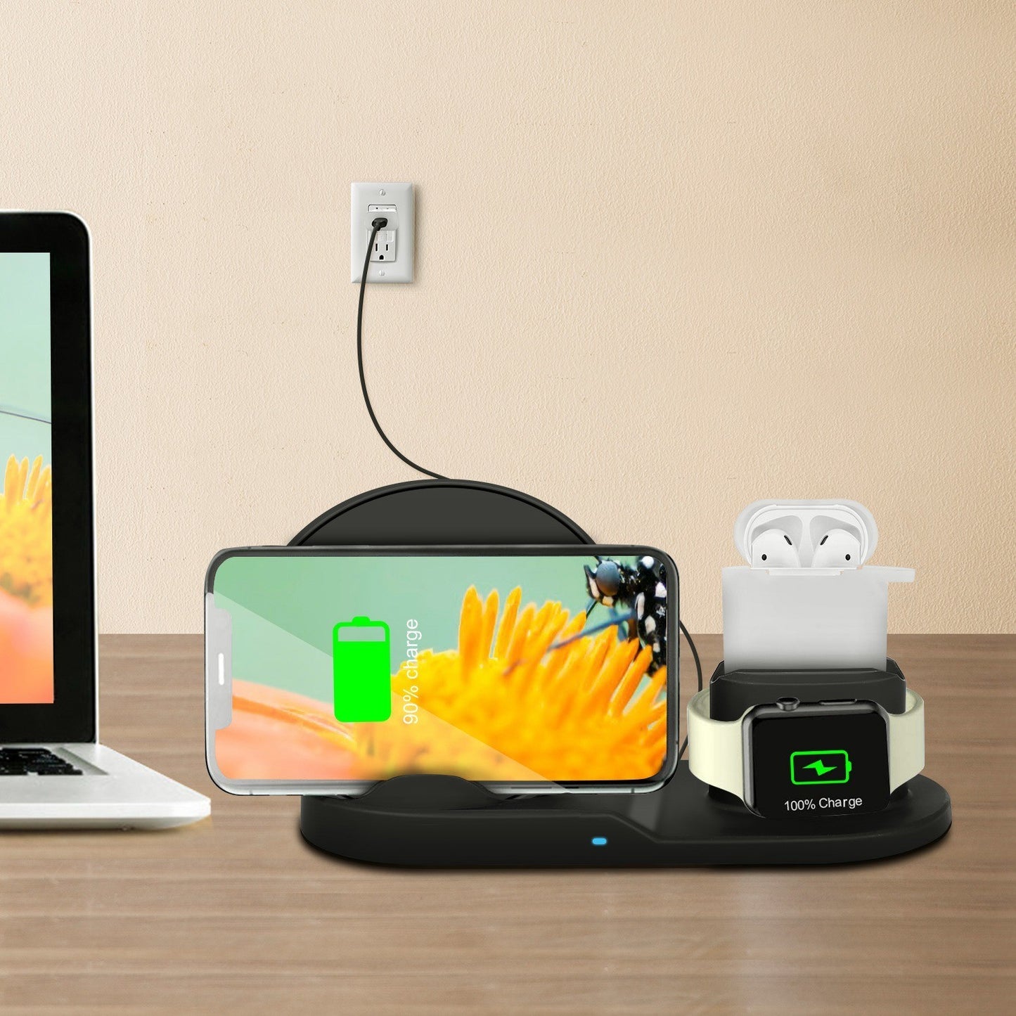 Wireless Charger 10W Fast Charging Station For iPhone Apple Series 5/4/3/2/1 AirPods