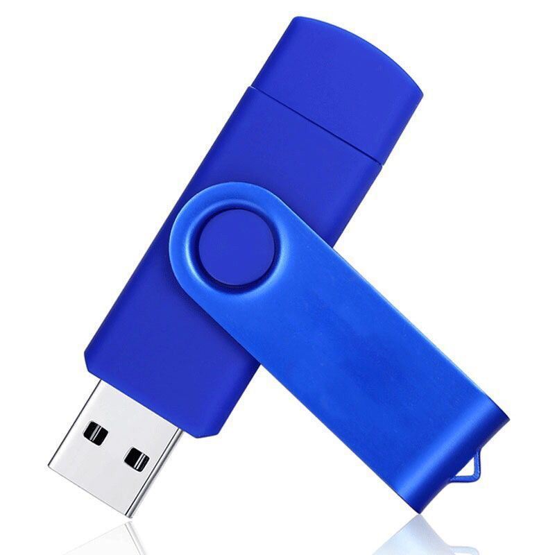 Blue 64GB USB 2.0 OTG USB Flash Drive Smartphone USB Stick Mobile hard disk U disk burning disk