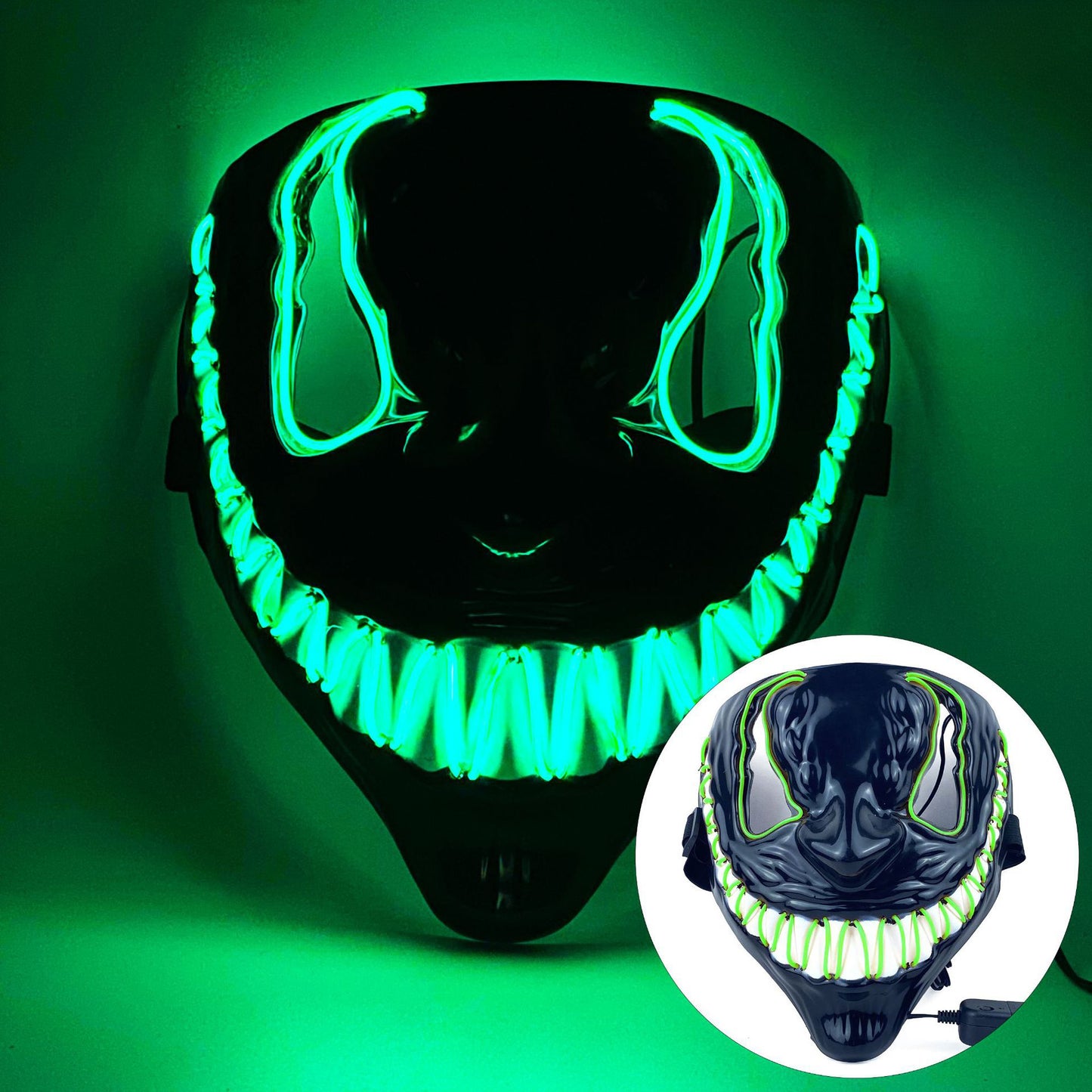 Halloween Mask LED Light Up Mask for Adults Neon Glow Masks