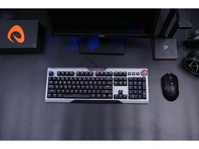 Dareu EK925 II Mechanical Gaming Keyboard RGB LED Rainbow Backlit Wired Keyboard with Yellow Switches for Windows Gaming PC (104 Keys; Black)