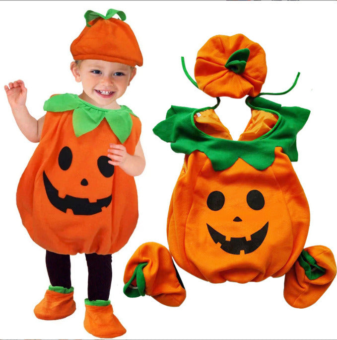 Halloween Pumpkin Costume for Kids, Toddler Infant Baby Halloween Costume Outfit Set