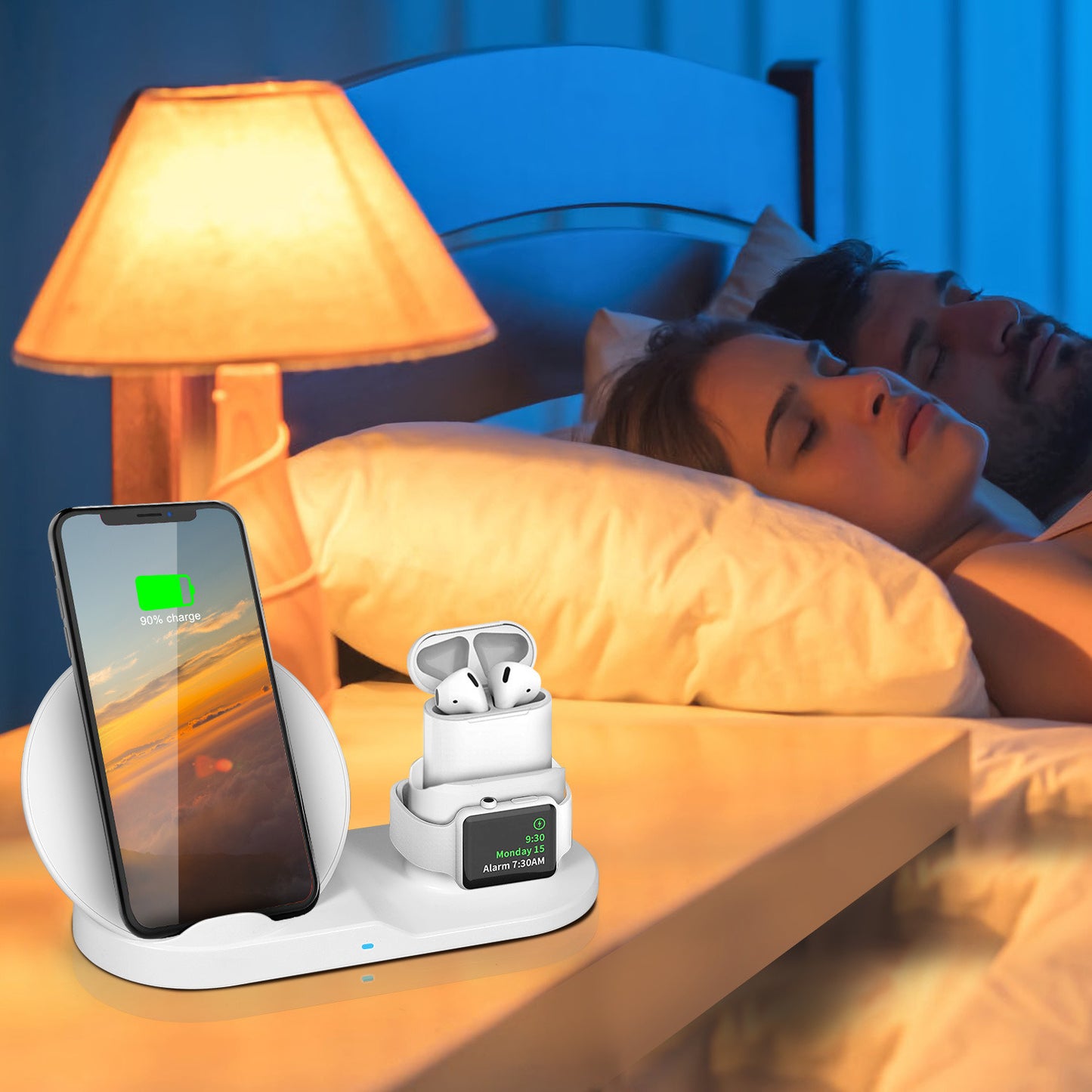 Wireless Charger 10W Fast Charging Station For iPhone Apple Series 5/4/3/2/1 AirPods