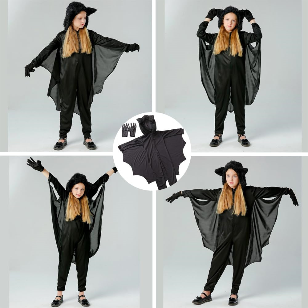 Kids' Vampire Bat Halloween Costume for Boys and Girls Jumpsuit Cosplay Set