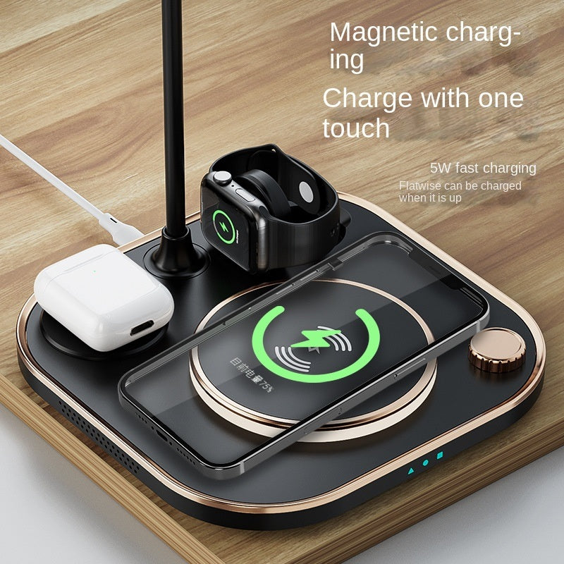 Four in one magnetic wireless charger 15w fast charge is applicable to multi-function three in one wireless charge of Apple mobile phone
