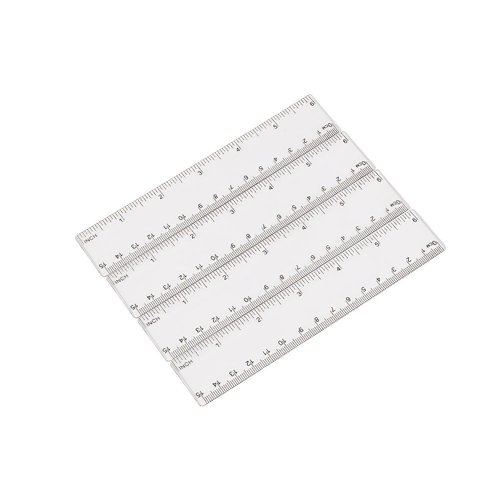 1pc Simple Transparent Ruler Size 6.14*1.18in