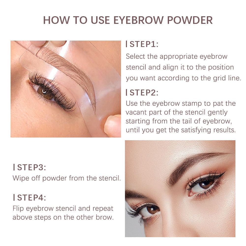 3pcs Eyebrow Stamp Shaping Kit Reusable Makeup Brow Powder Cosmetic Set