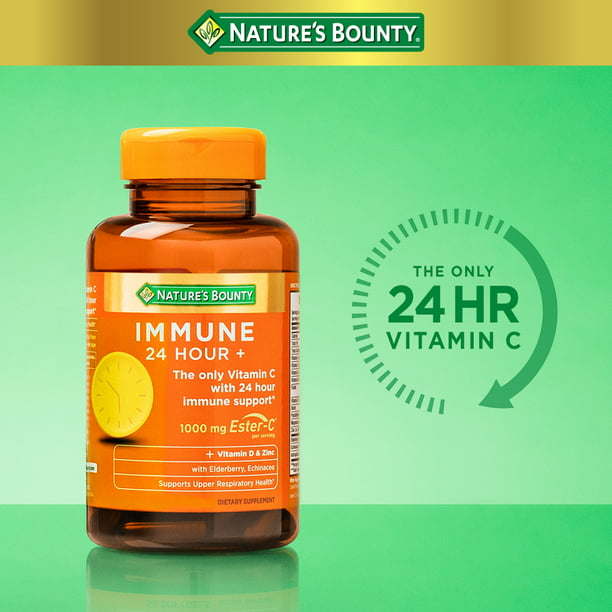 Nature's Bounty Immune 24 Vitamin C; D & Zinc for Immune Support; 1000 mg; 50 Count