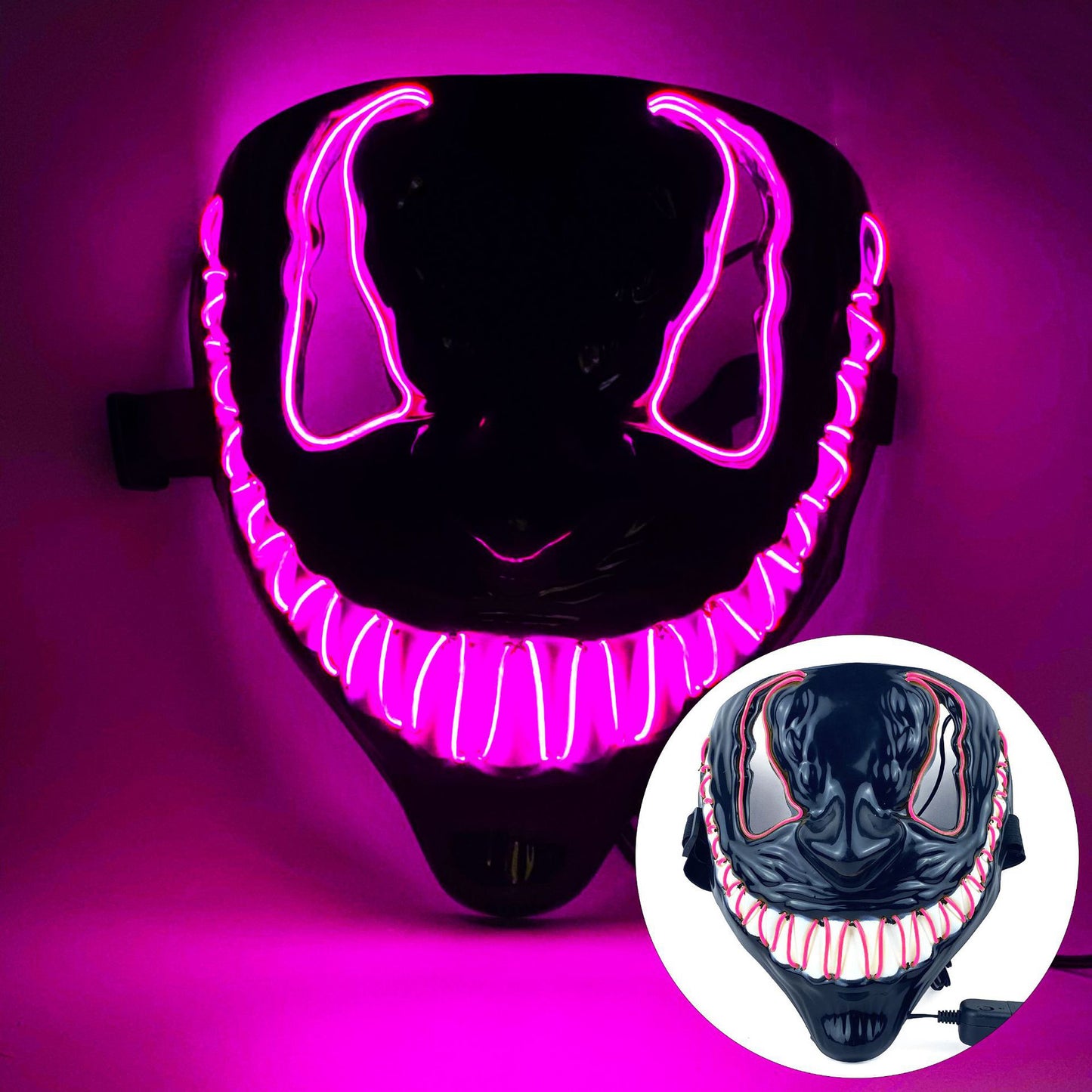Halloween Mask LED Light Up Mask for Adults Neon Glow Masks