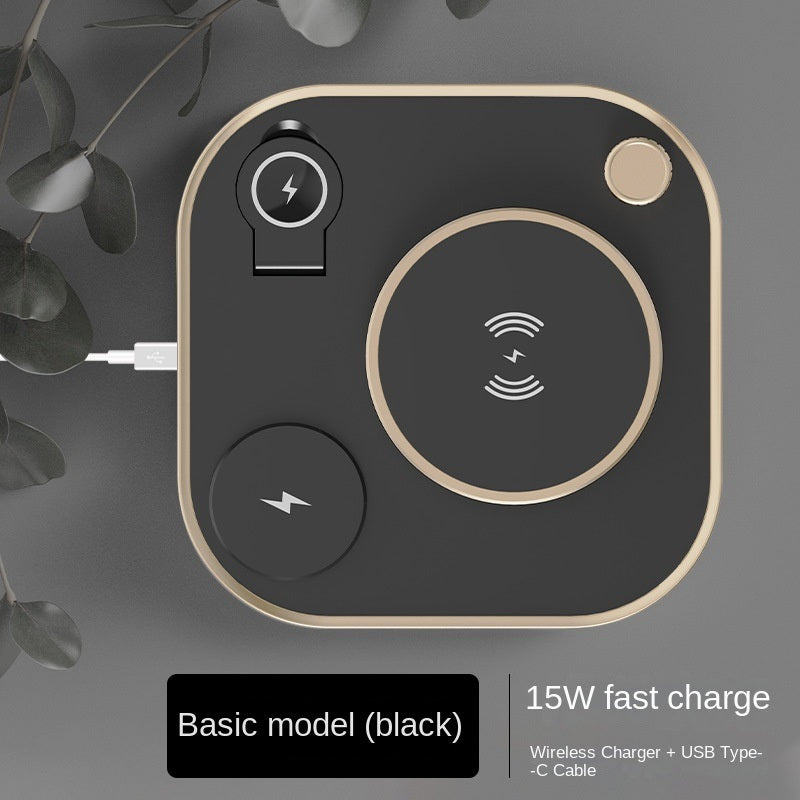 Four in one magnetic wireless charger 15w fast charge is applicable to multi-function three in one wireless charge of Apple mobile phone