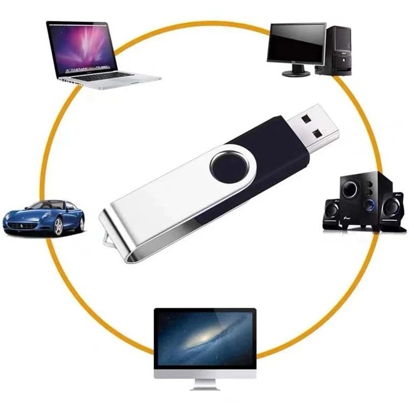 Black 64G Rotating USB Flash Drive High-Speed USB Flash Drive Hot Selling Portable Computer USB Flash Drive USB 2.0 Memory Stick