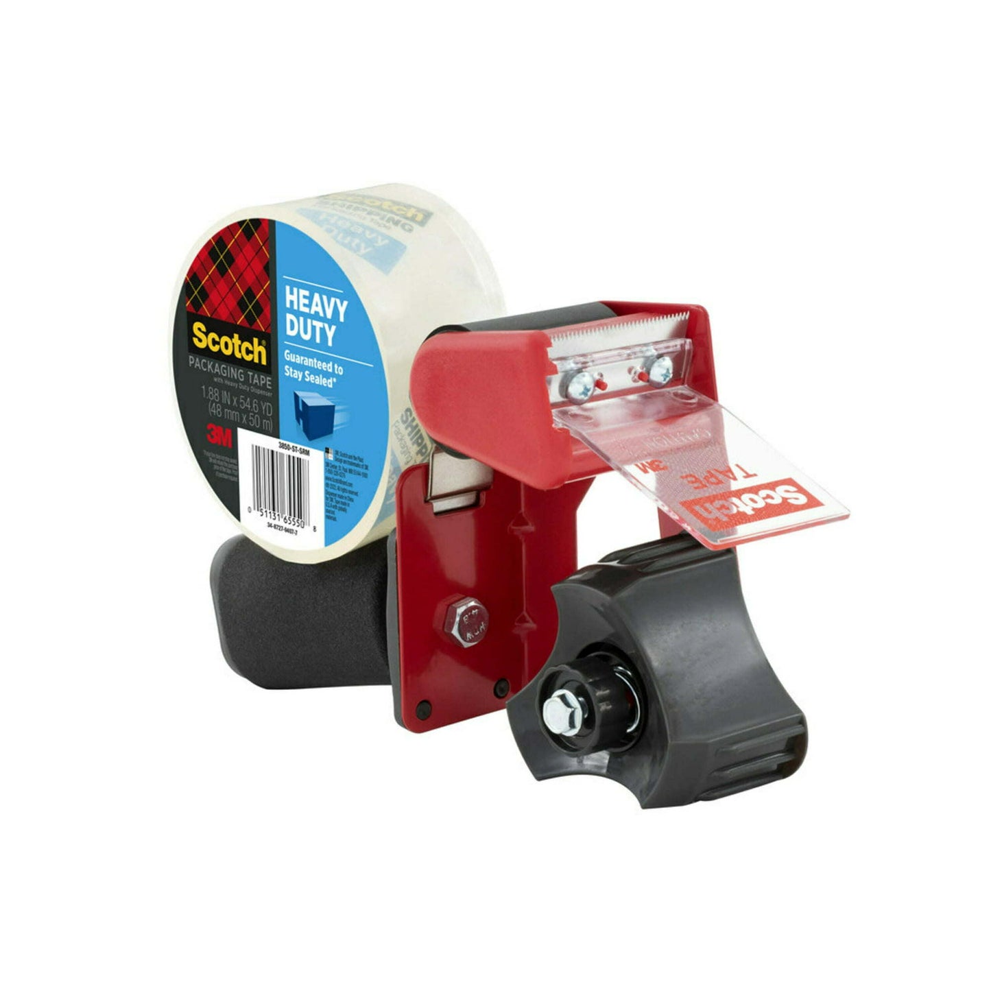 Scotch Heavy Duty Packaging Tape & Dispenser, Clear, 1.88" x 54.6 yd