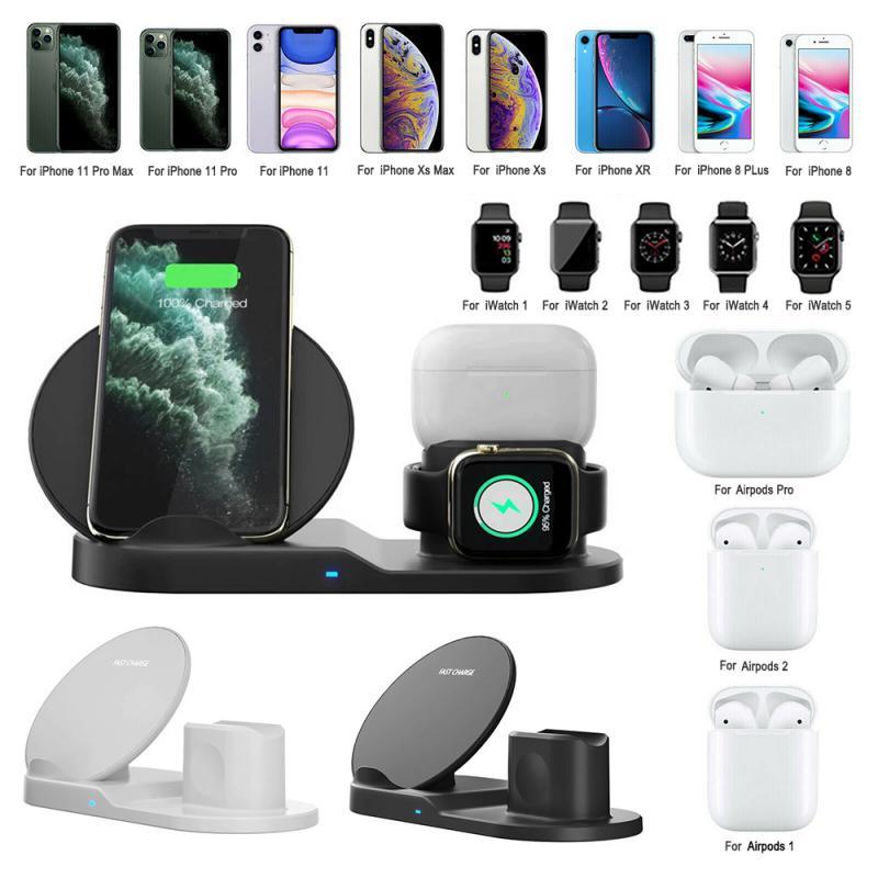 3 In 1 Wireless Charger Stand Quick Charging Dock Station For IPhone Apple Airpods For Samsung S10 S9 10W Fast Charging