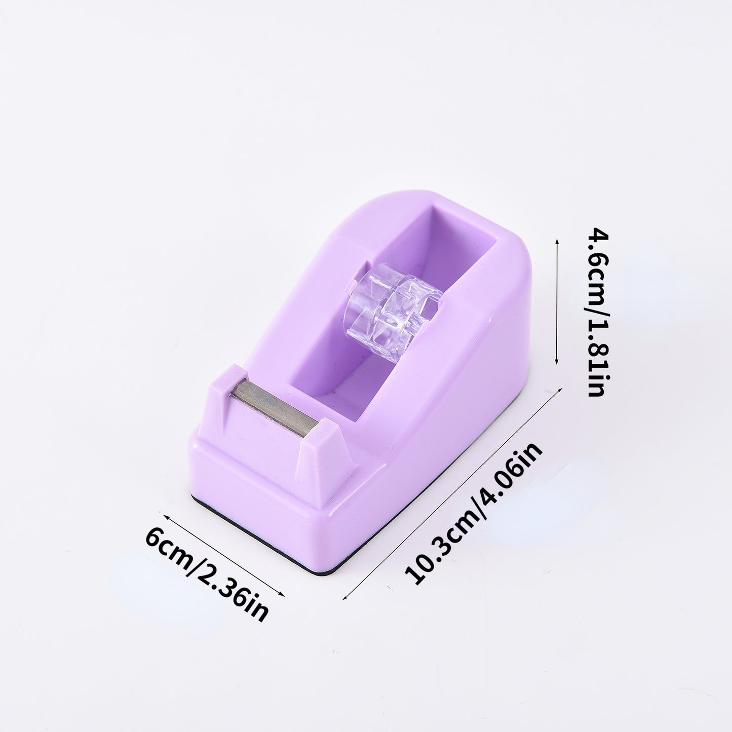 1pc Practical Candy Color Plastic Adhesive Tape Dispenser Office Desktop Tape Holder With Tape Cutter