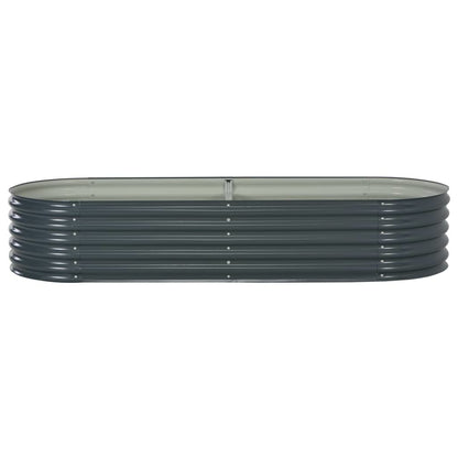 Garden Raised Bed 94.5"x31.5"x17.3" Galvanized Steel Gray