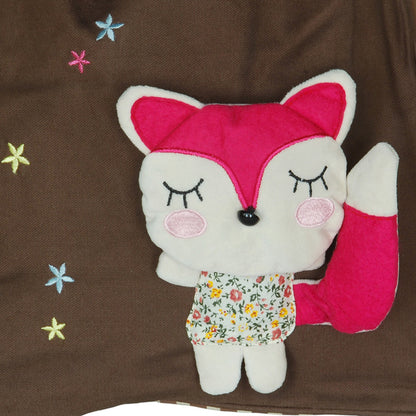 [Cute Fox] Fabric Art School Backpack Outdoor Daypack