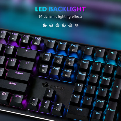Z-EDGE UK108 108 Keys RGB Optical Mechanical Gaming Keyboard