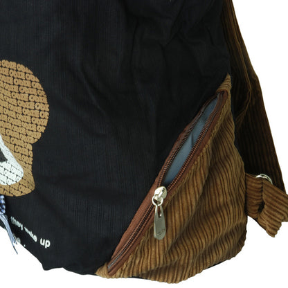 [Cheerful Bear] Fabric Art School Backpack Outdoor Daypack