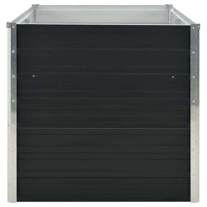 Raised Garden Bed Anthracite 63"x31.5"x30.3" Galvanized Steel