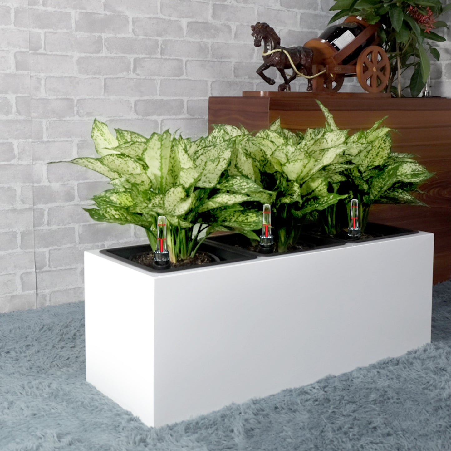 3-Liner Self-watering Rectangle Planter Box - White