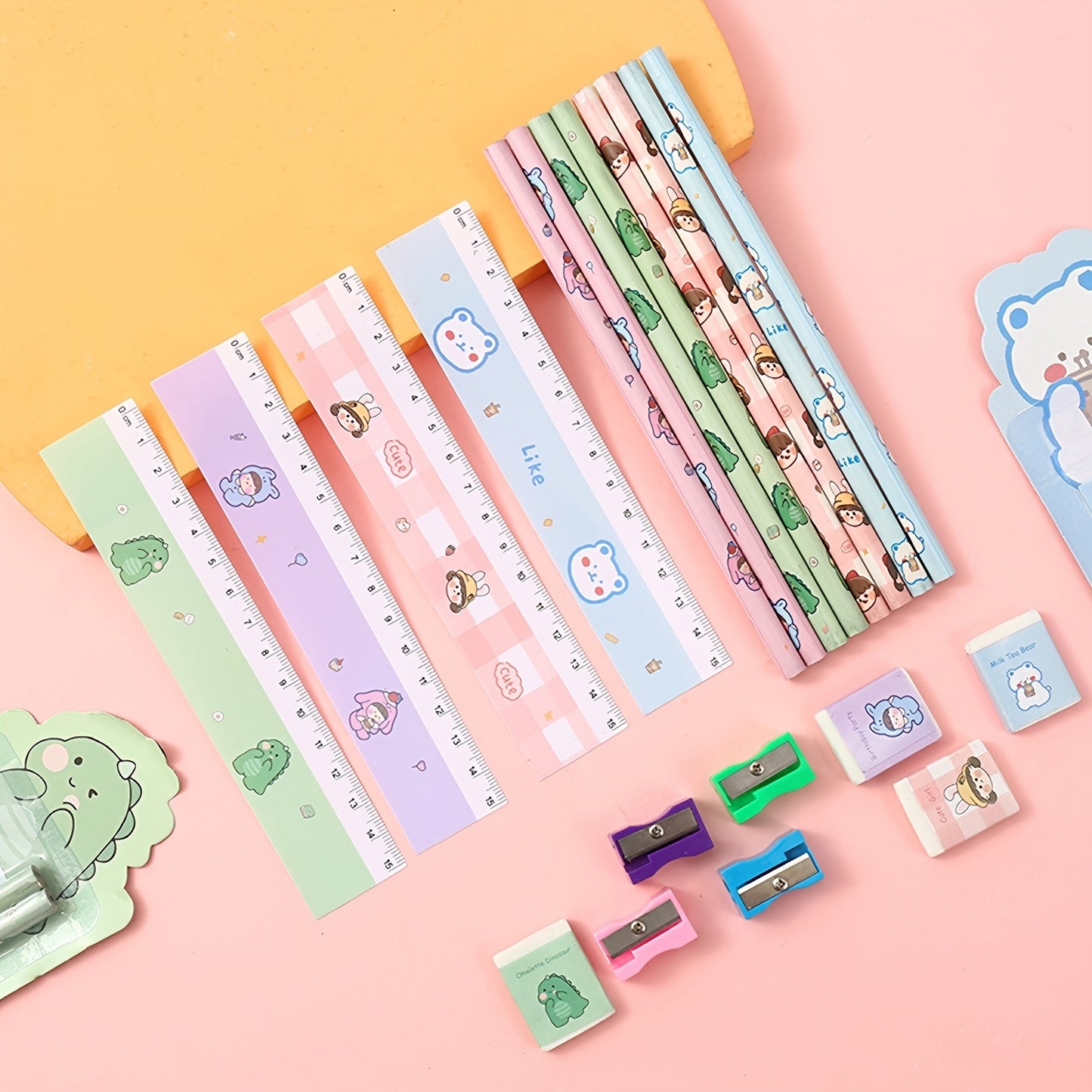 5pcs/Set Cartoon Pencil Set Pencil Funny Writing Tool For Office School